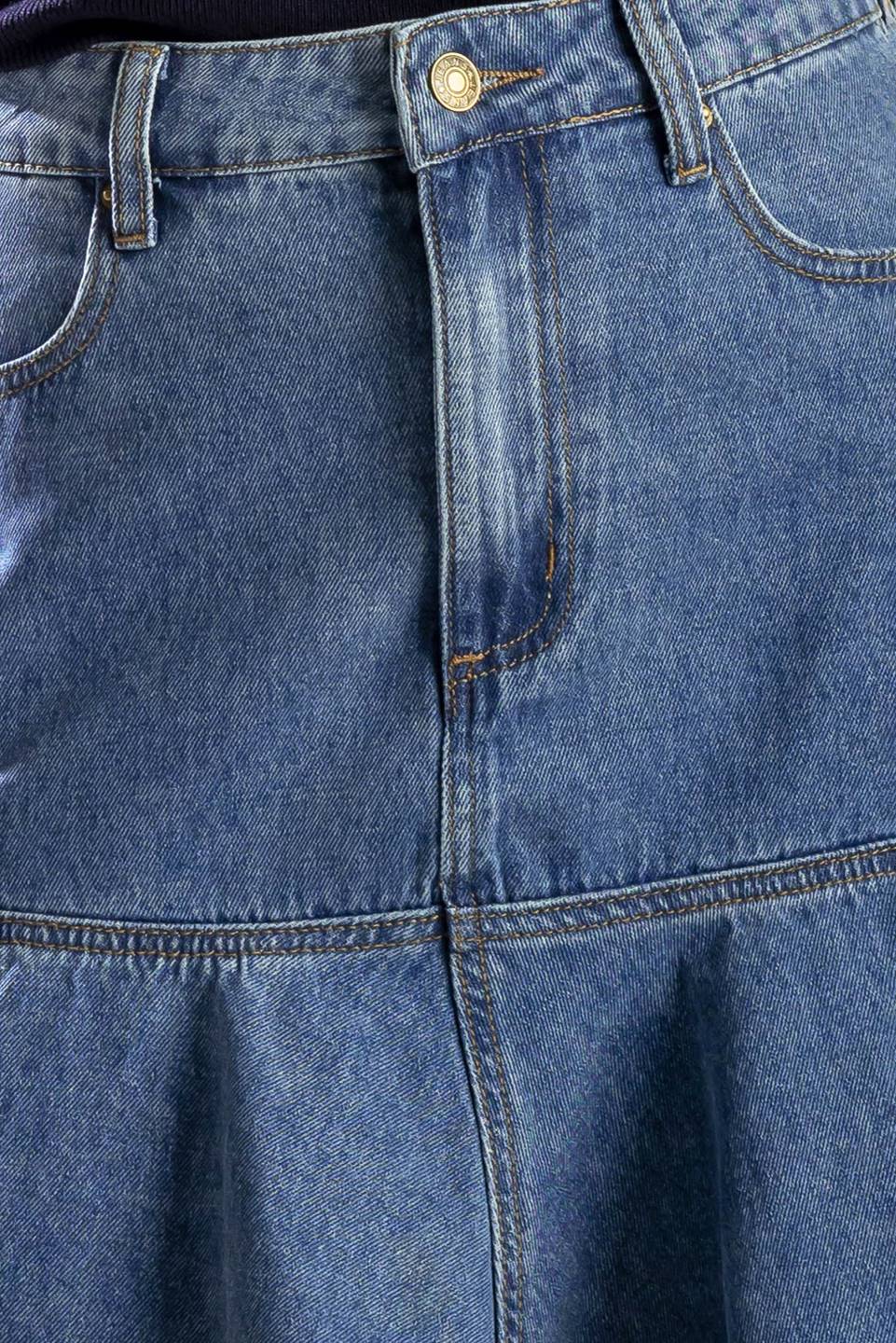 UNDER THE HISBISCUS DENIM SKIRT