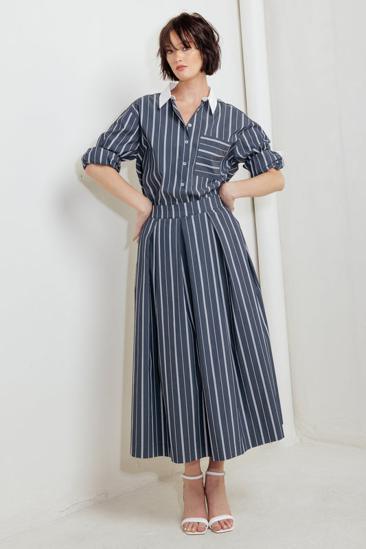 BEHIND THE GRIN WOVEN MIDI SKIRT