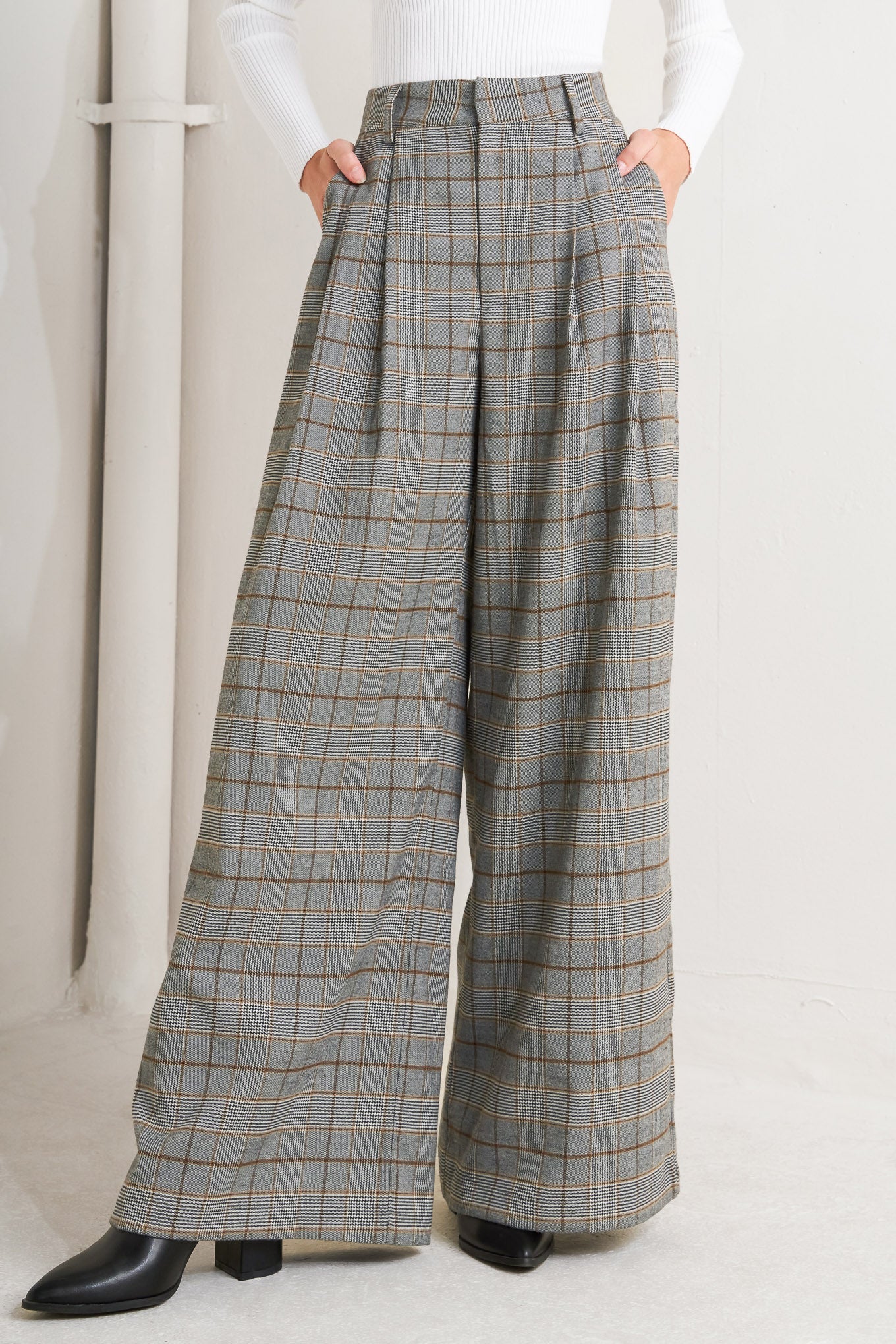 NEW AGE WOVEN PLAID PANTS