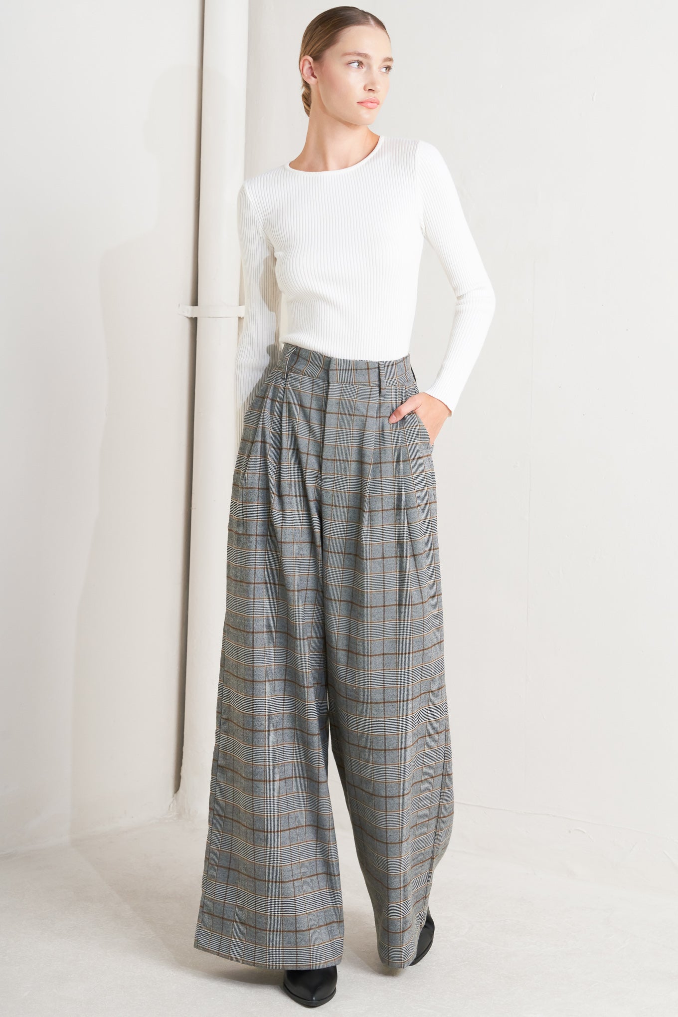 NEW AGE WOVEN PLAID PANTS