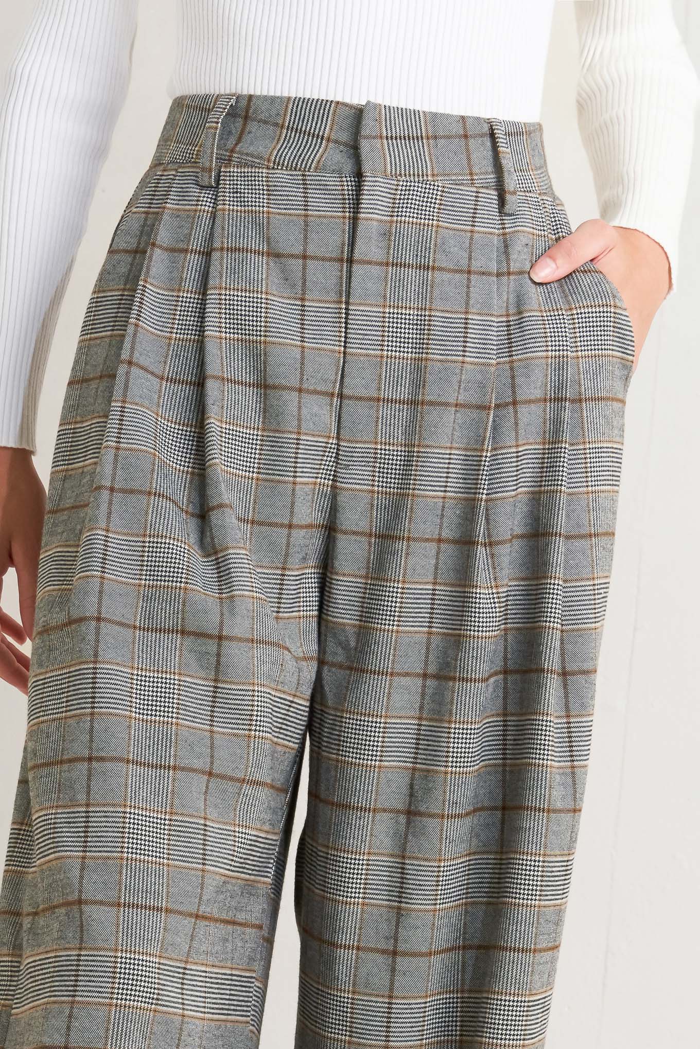 NEW AGE WOVEN PLAID PANTS