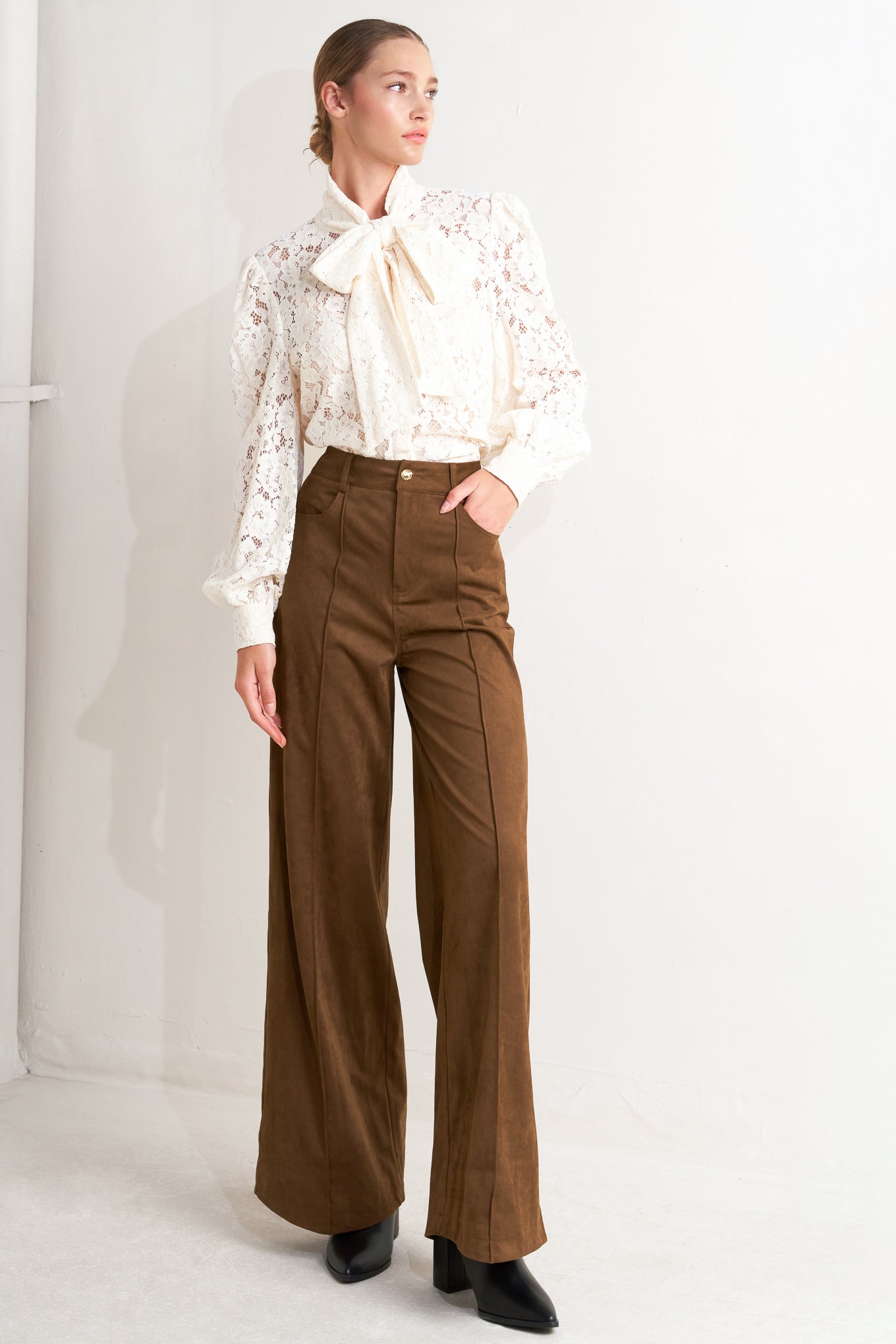 BROWN SUGAR FAUX SUEDE PANTS