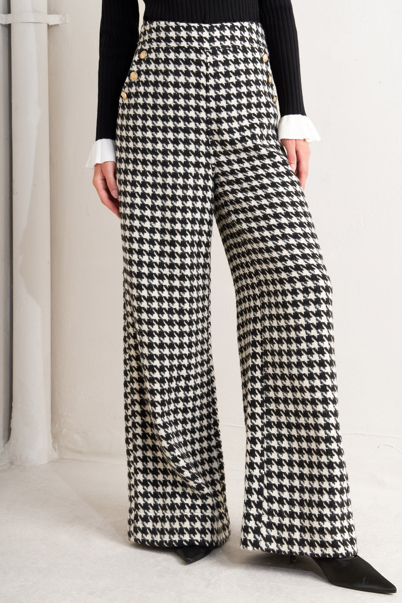 METRO ICON WOVEN HOUNDSTOOTH PANTS
