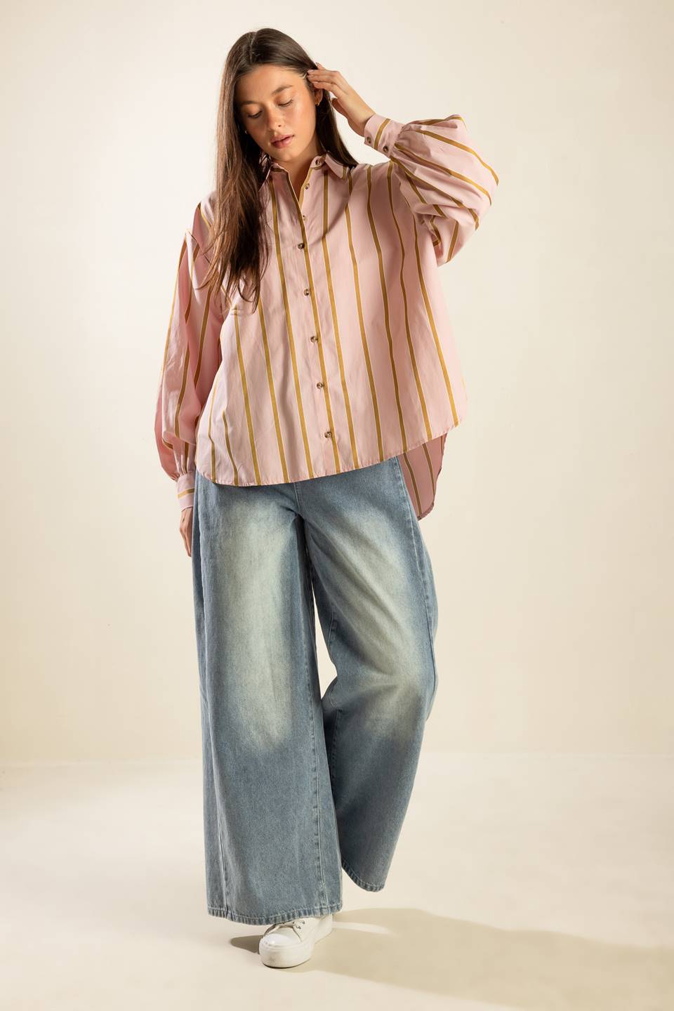 WHERE I'LL BE OVERSIZE WOVEN TOP