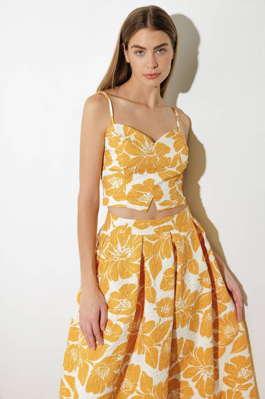 PLAIN OPTIMISM WOVEN CROP TOP