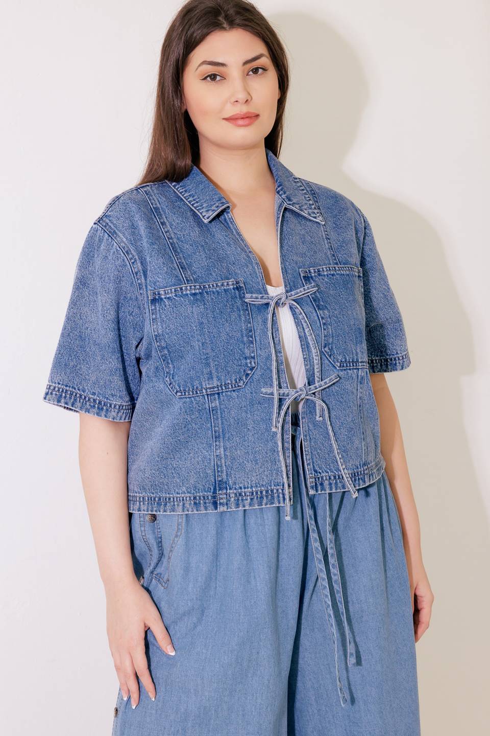 BY CHANCE DENIM TOP
