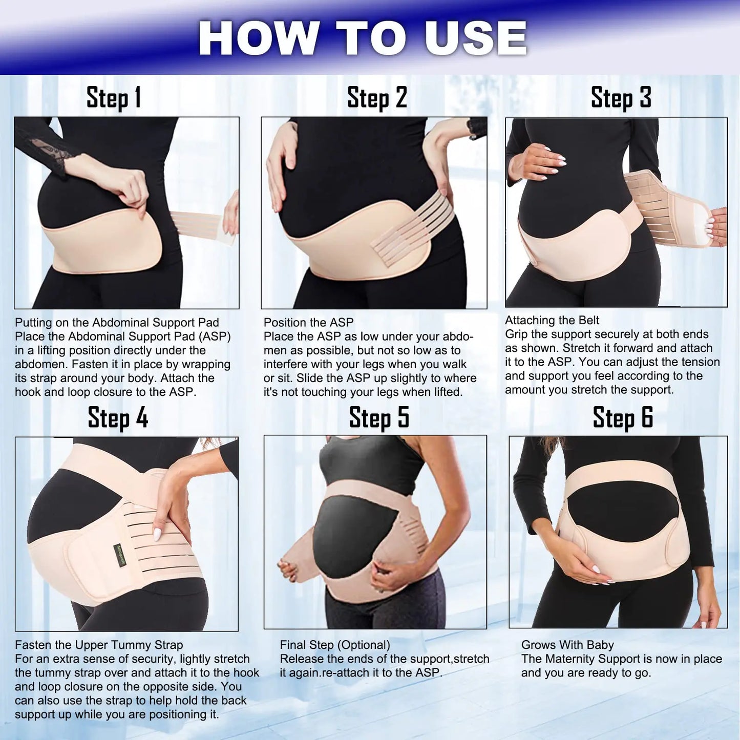 C.Erfei Maternity Belt Pregnancy Belly Band 3 in 1 Maternity Support Belt for Pregnant Back/Pelvic/Hip Pain, Maternity Band Belly Support for Pregnancy (Black, M: Fit Ab 35.5"-47.3") M: Fit Ab 35.5"-47.3" Black - # WOAA51210002-PRG