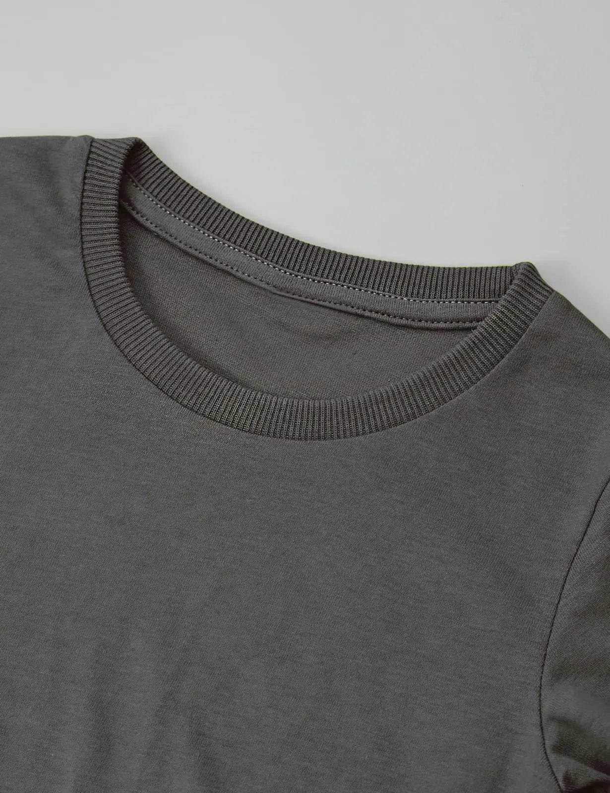 COSLAND Boys' 100% Cotton Heavyweight Short Sleeve Crewneck T Shirt Large Gray - # BOAA12510003