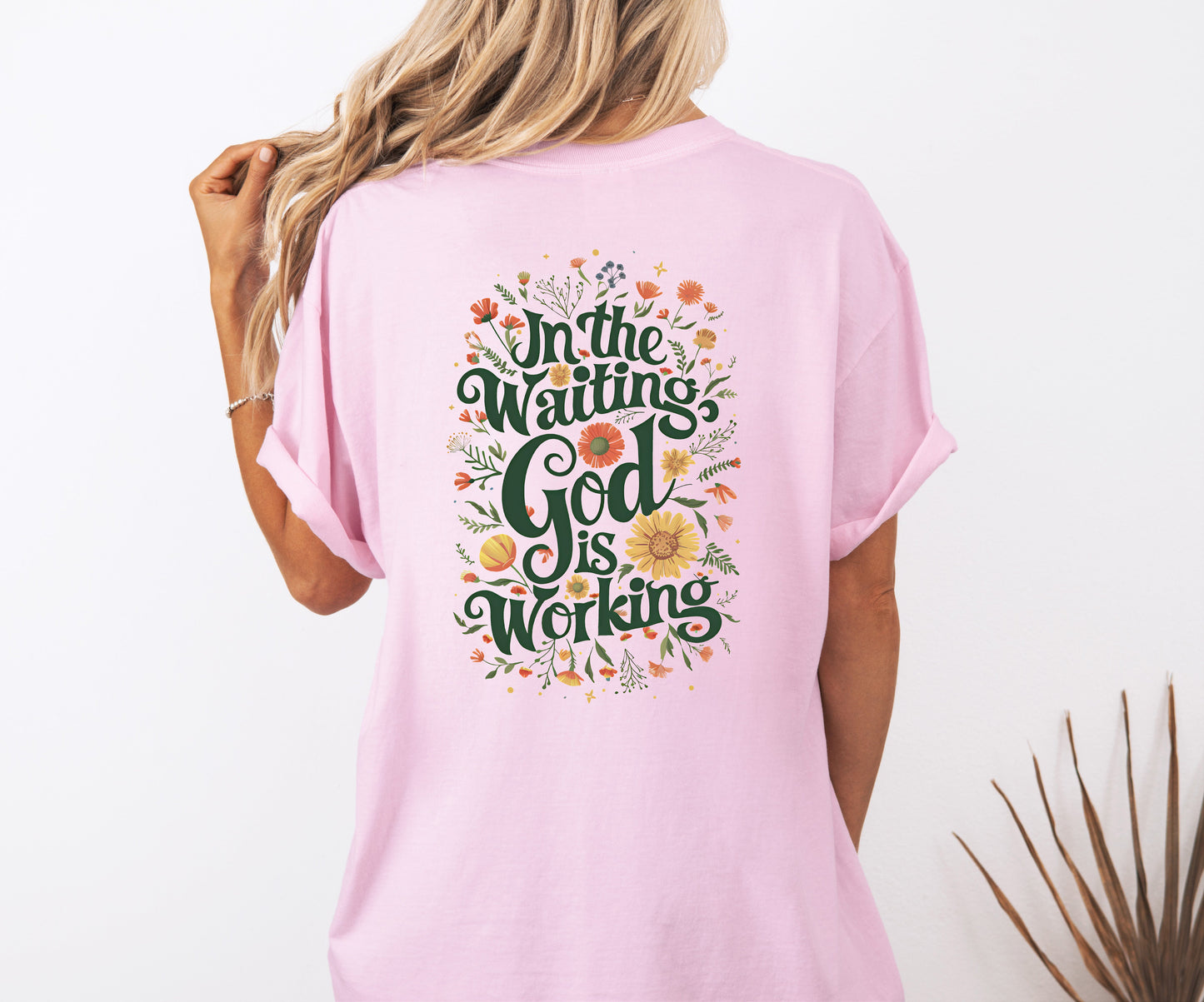 In the waiting God is working Christian Comfort Colors Garment Dyed T Shirt