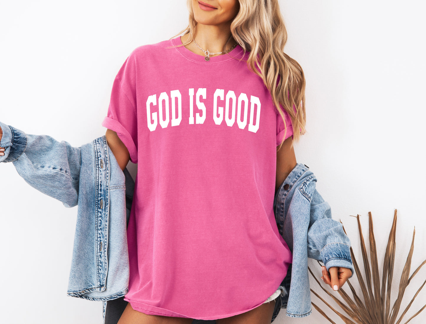 God is good Christian Comfort Colors Garment Dyed T Shirt (high school font)