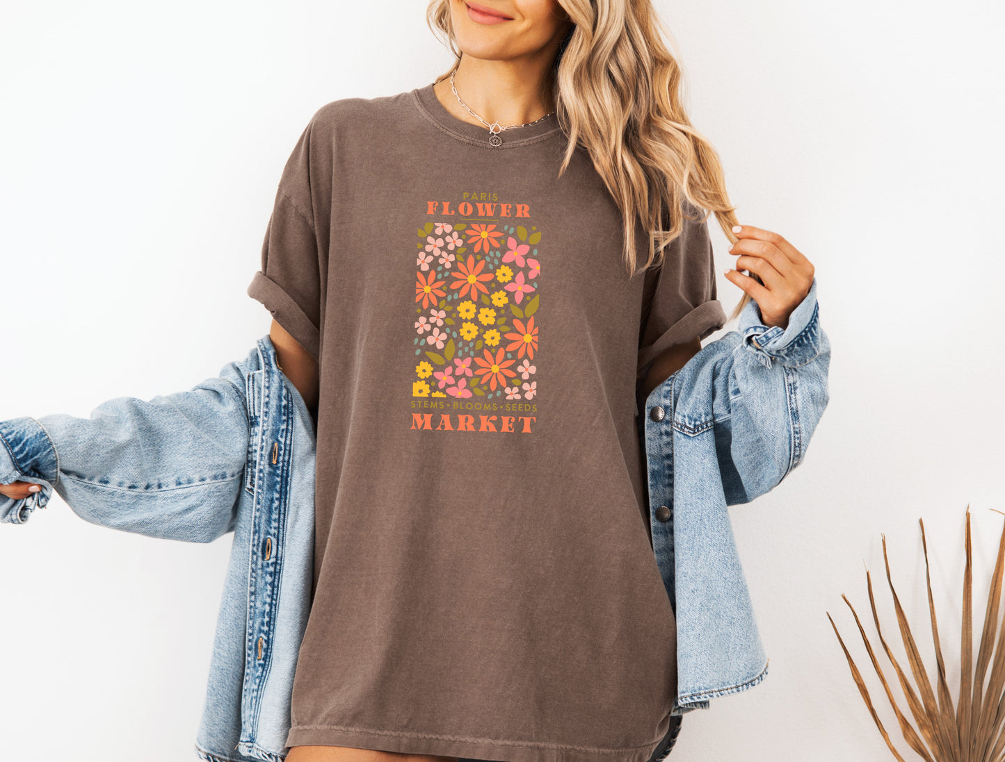 Flower Market Nature botanical Garment Dyed T Shirt