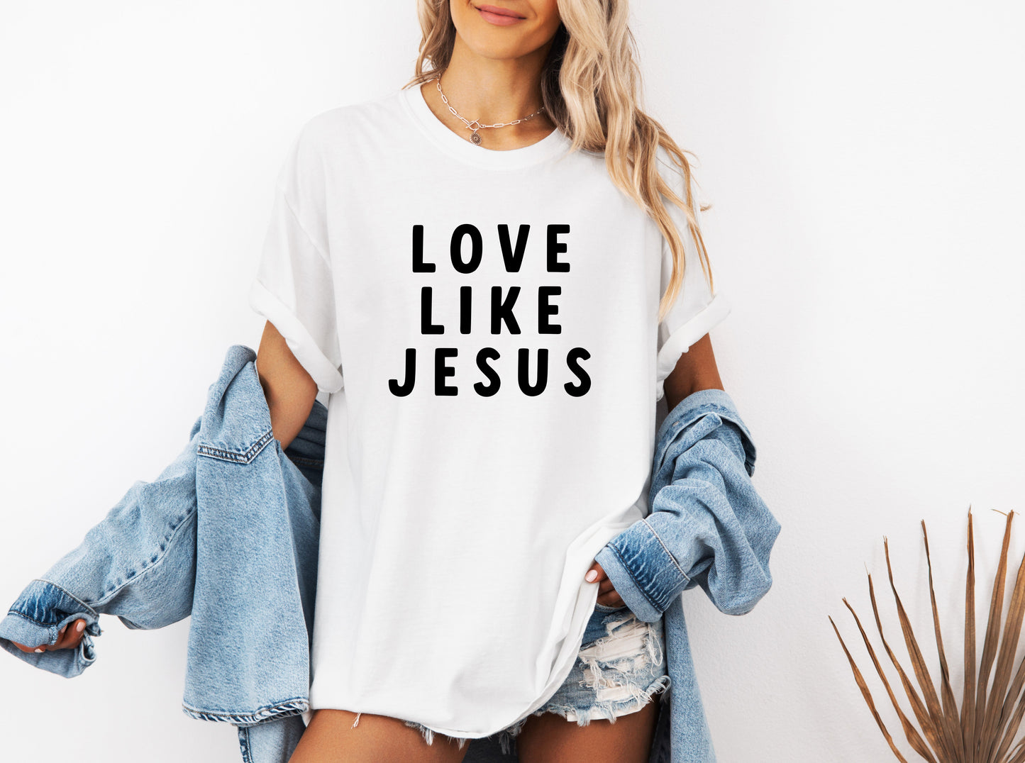 Love Like Jesus Garment Dyed Christian T Shirt (big design)