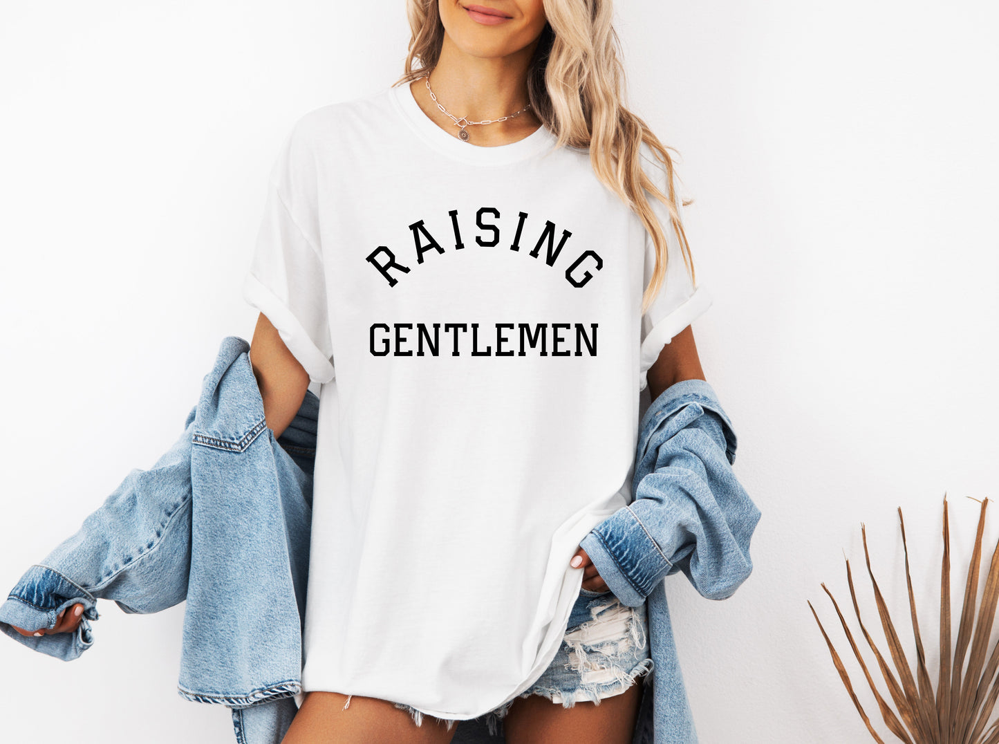Raising Gentlemen Boy mom Garment Dyed T Shirt (varsity)