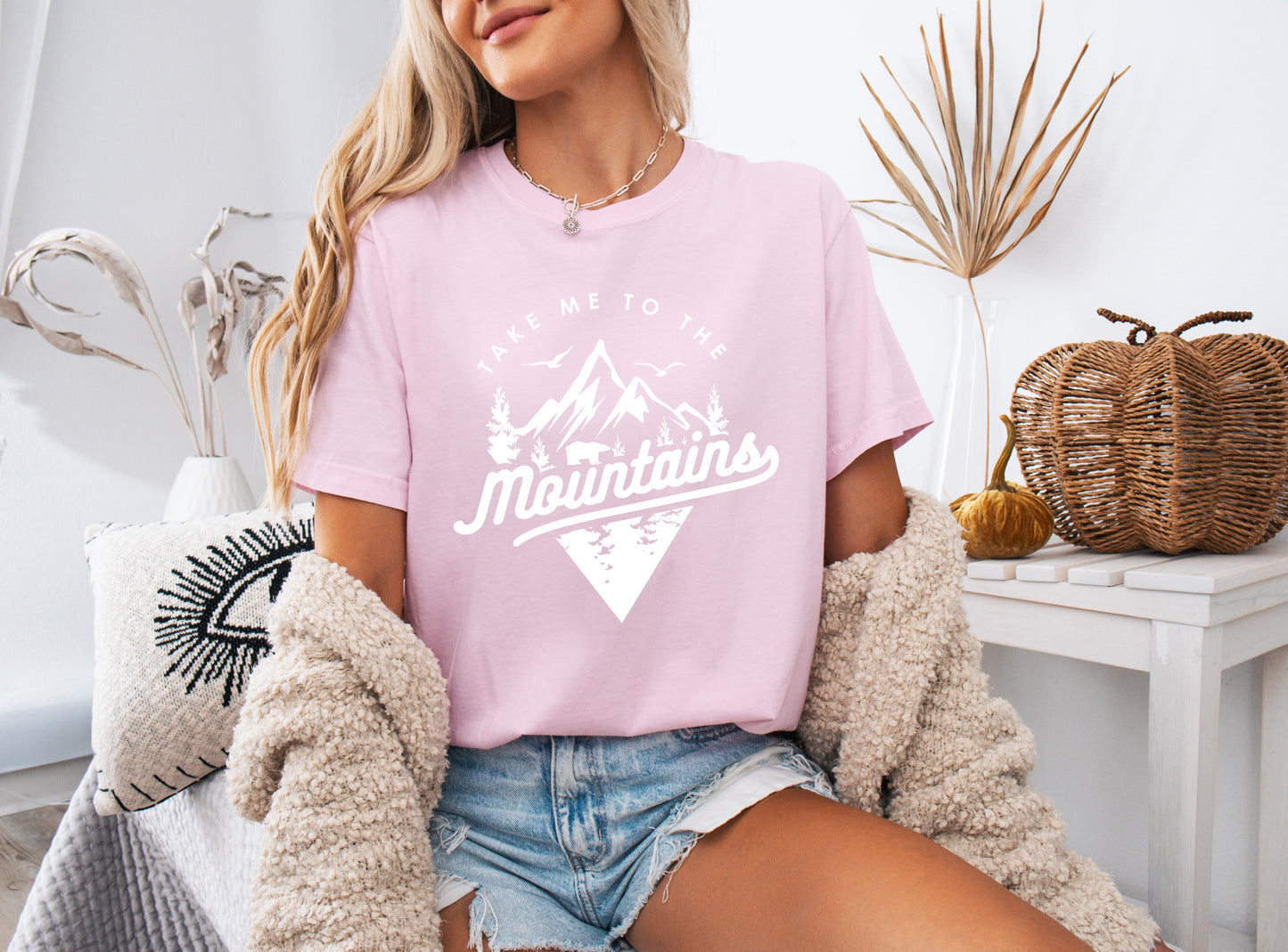 Take me to mountains Camping Hiking Comfort Colors T Shirt (Triangle)