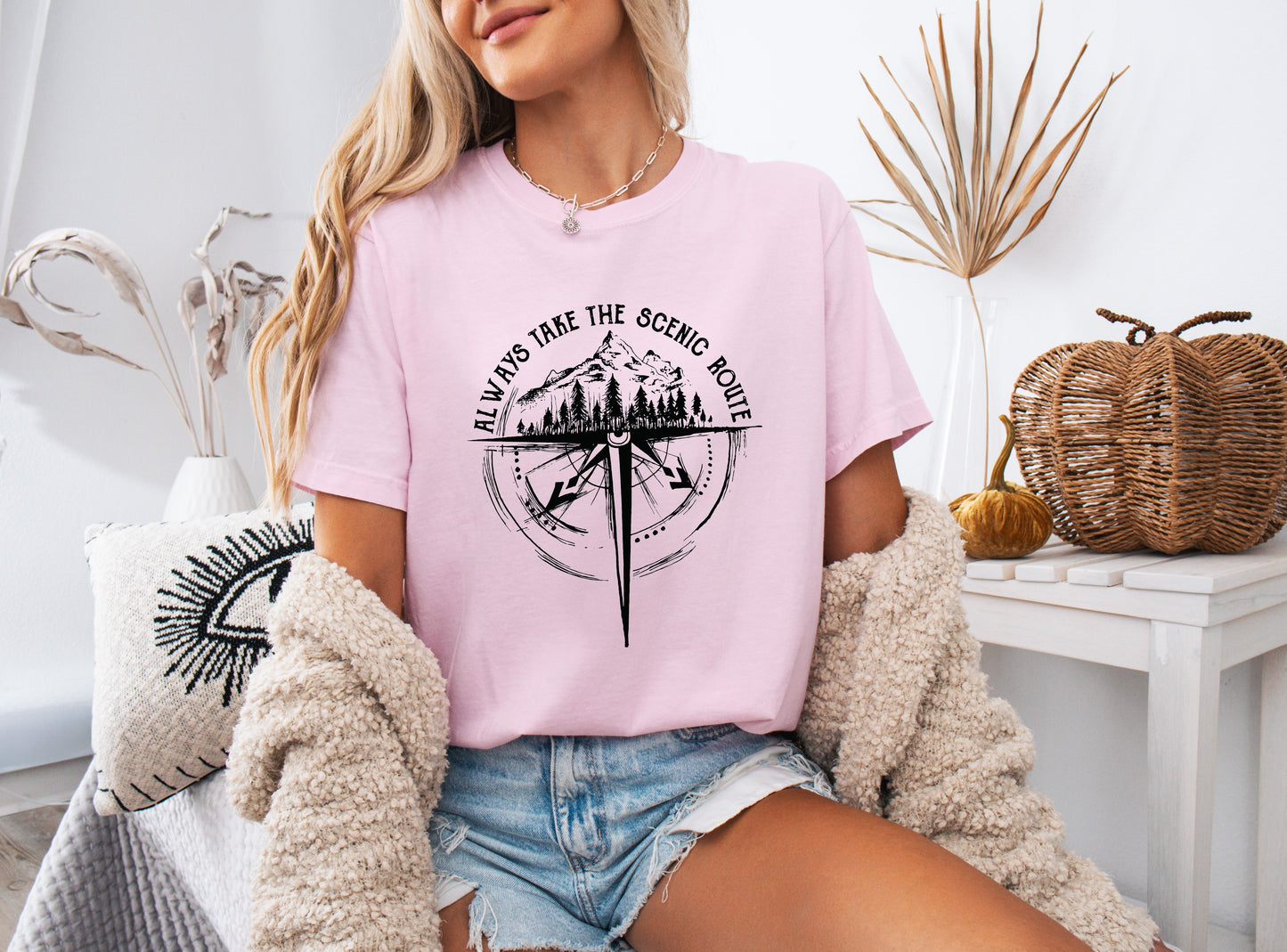 Compass Camping Hiking Mountain Nature Comfort Colors T Shirt