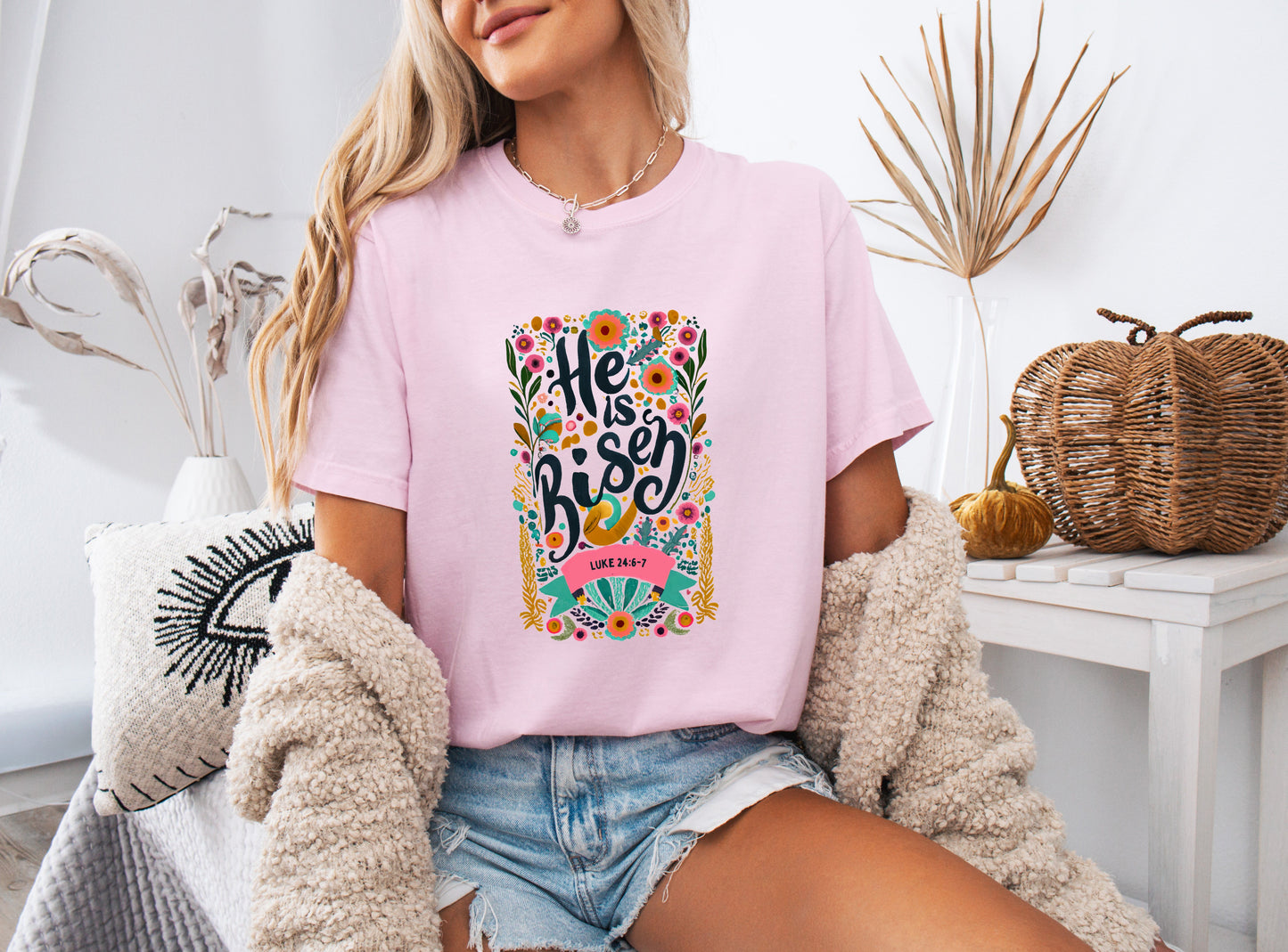 He is Risen Comfort Colors Garment Dyed Christian T Shirt (color)