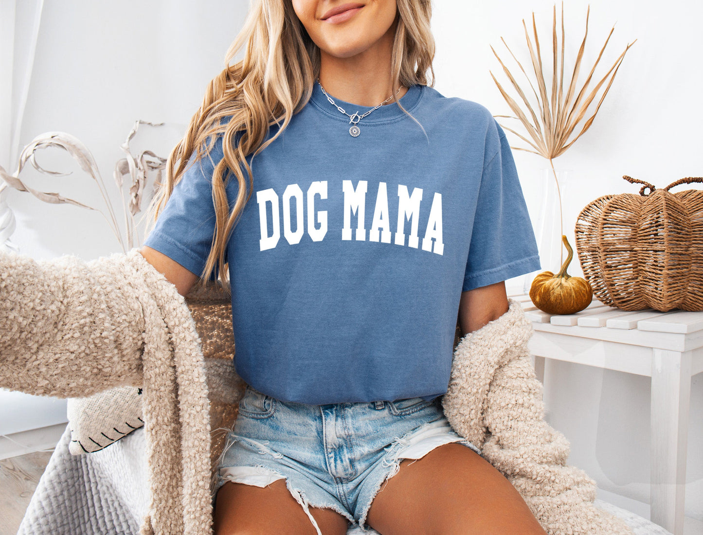 Dog Mama Comfort Colors Garment Dyed T Shirt (Condensed Font)