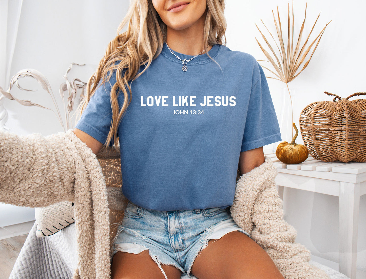 Love Like Jesus Garment Dyed Christian T Shirt