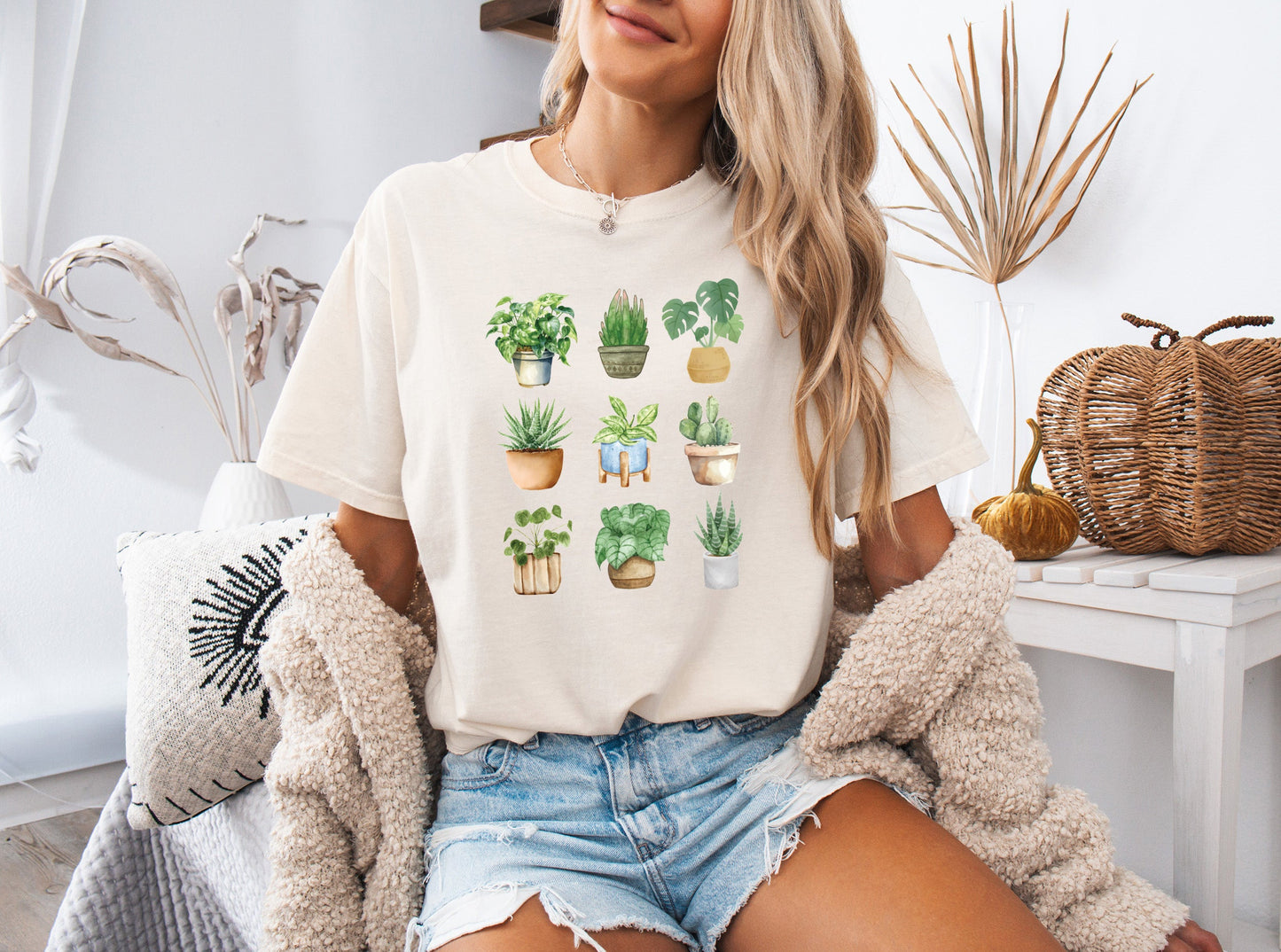 Plant Lady House Plants Comfort Colors T Shirt (9 plants)