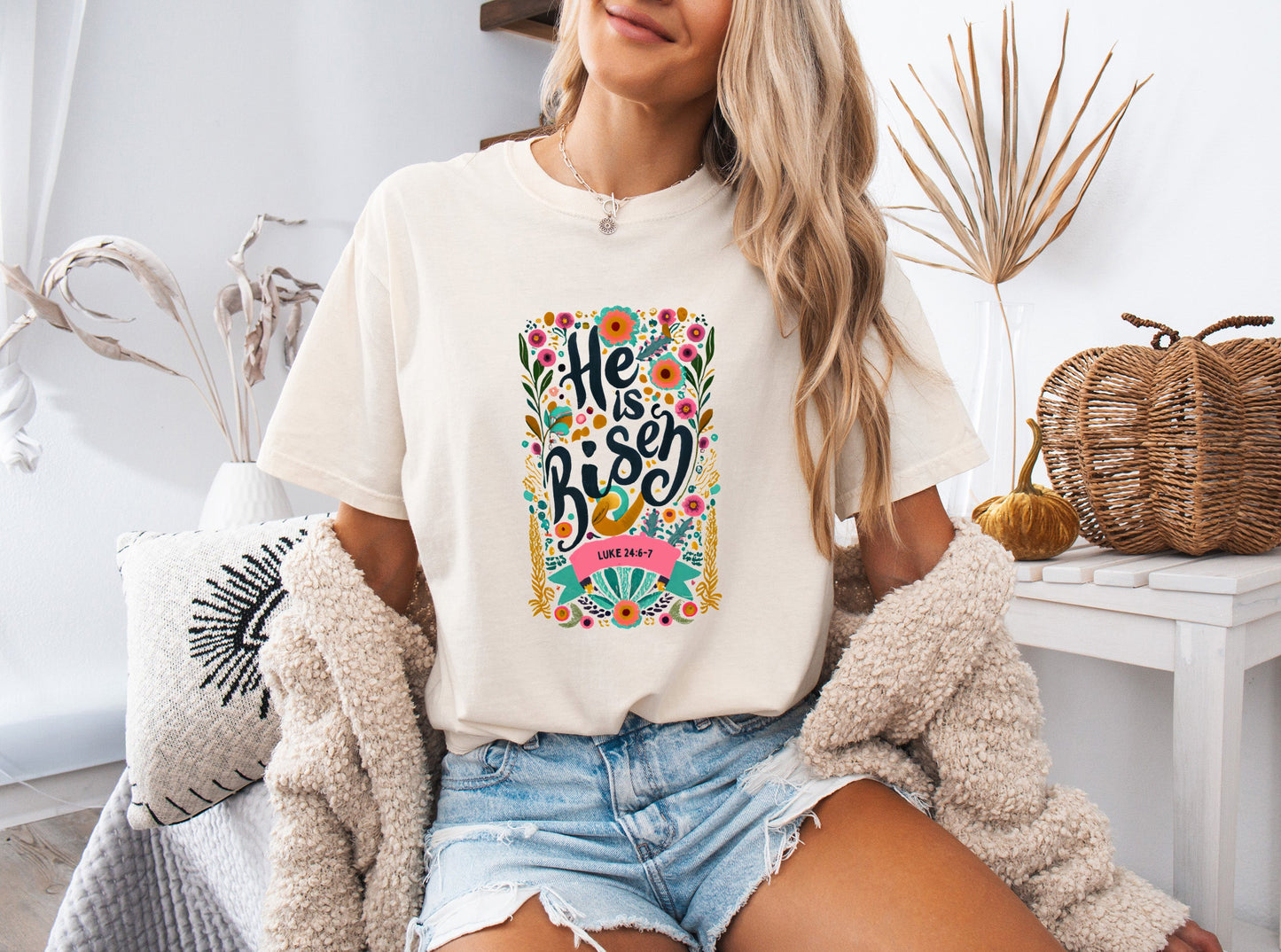 He is Risen Comfort Colors Garment Dyed Christian T Shirt (color)