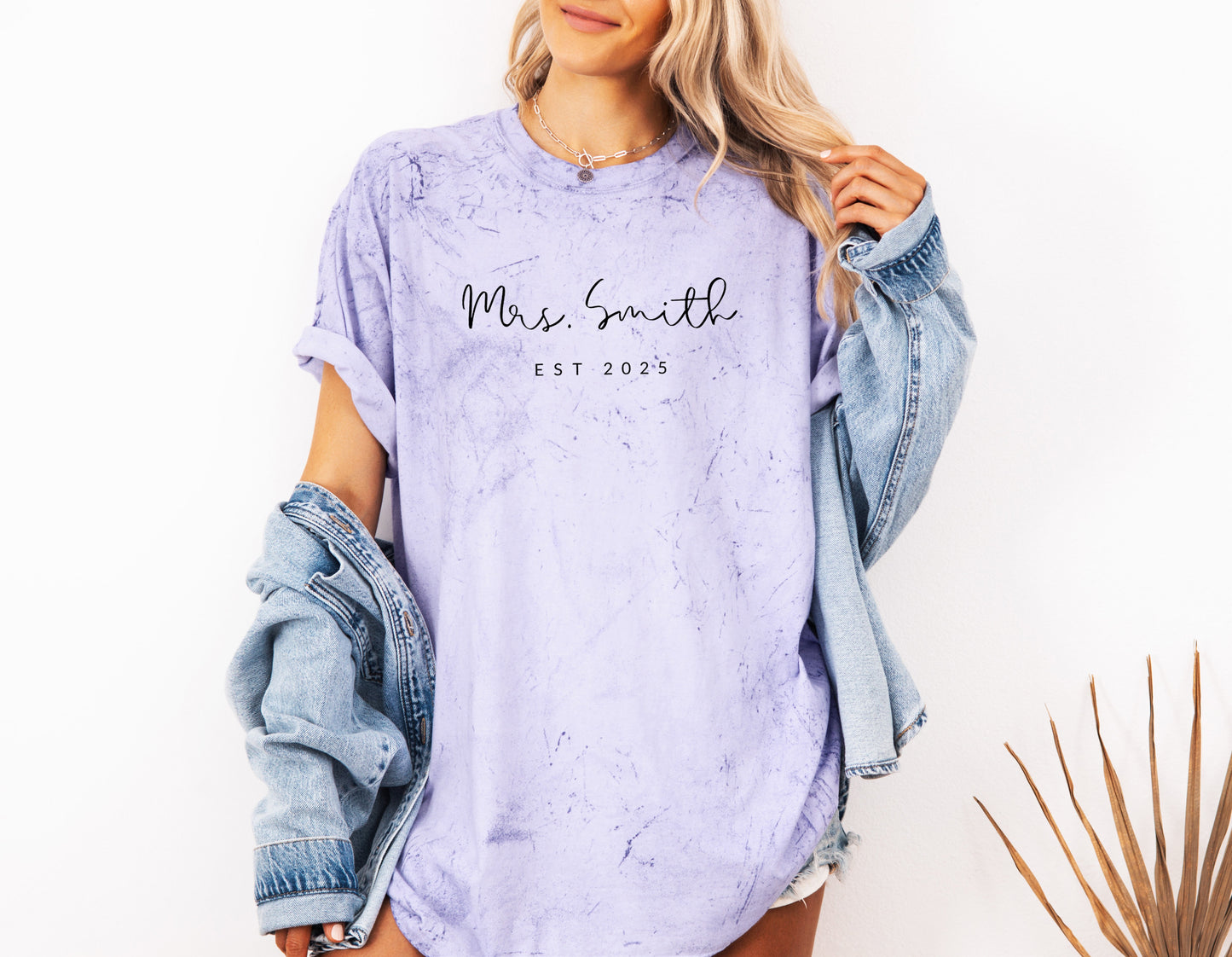 Mrs Custom Personalization name Honeymoon Comfort Colors Garment Dyed T Shirt