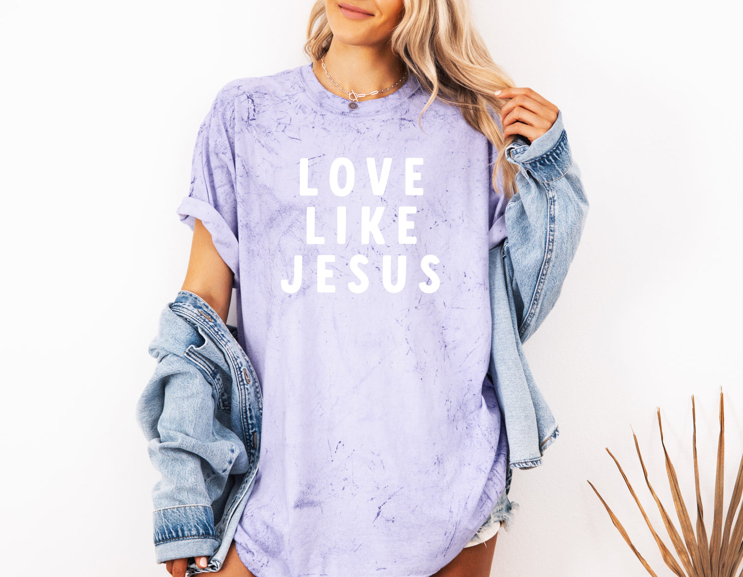 Love Like Jesus Garment Dyed Christian T Shirt (big design)