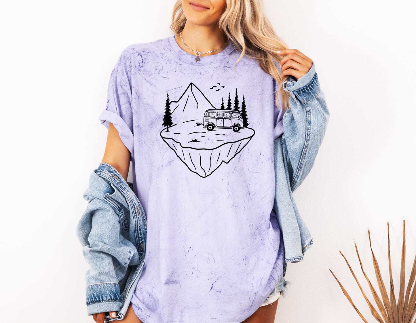 Desert Camping Hiking Mountain Nature Garment Dyed T Shirt