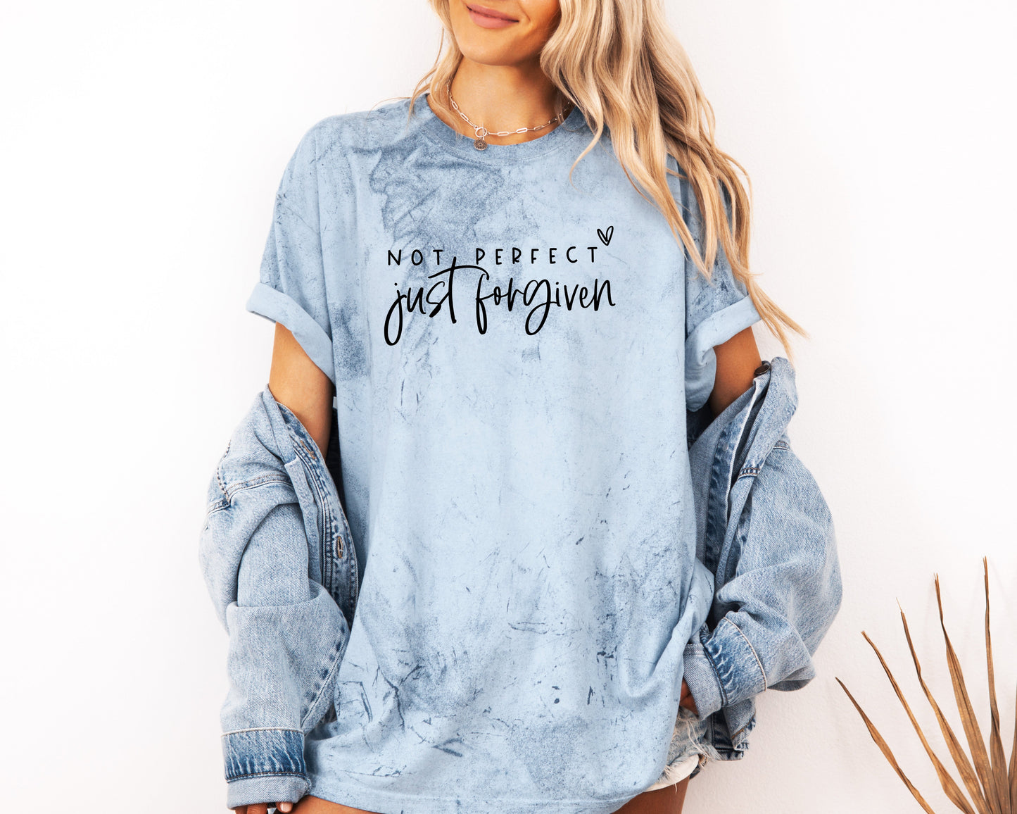 Not perfect Just Forgive Christian Comfort Colors Garment Dyed T Shirt