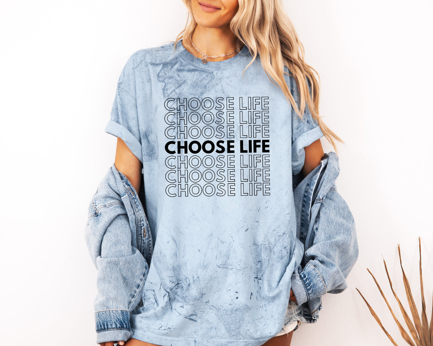 Choose Life Christian Comfort Colors Garment Dyed Christian T Shirt (Repeat)