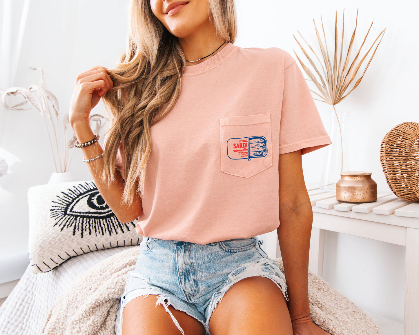 Sardines Salmon Fish Vacation Lake Beach Nature Comfort Colors Pocket T Shirt | Camping, Hiking, Plant