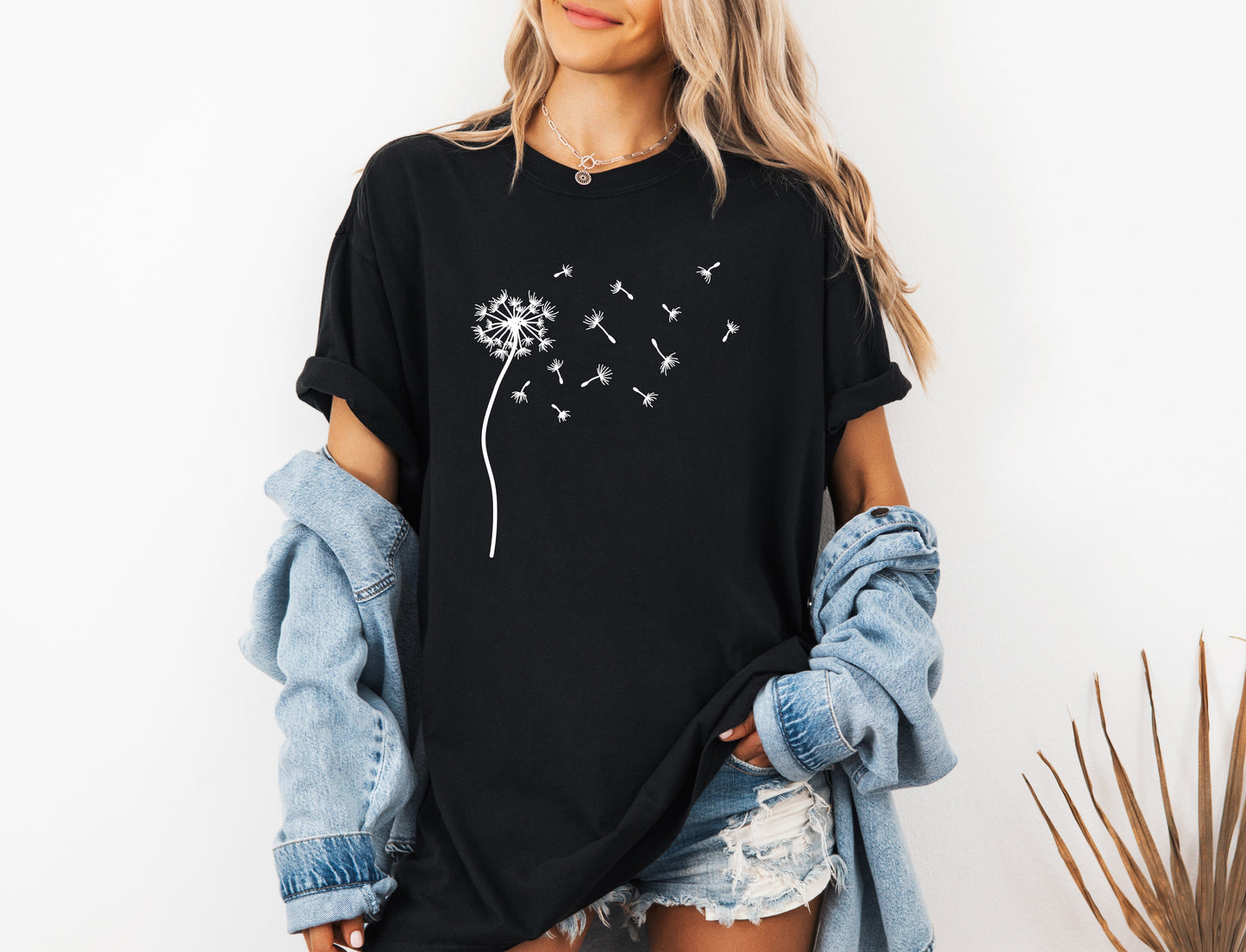 Dandelion Botanical wildflowers Garment Dyed T Shirt
