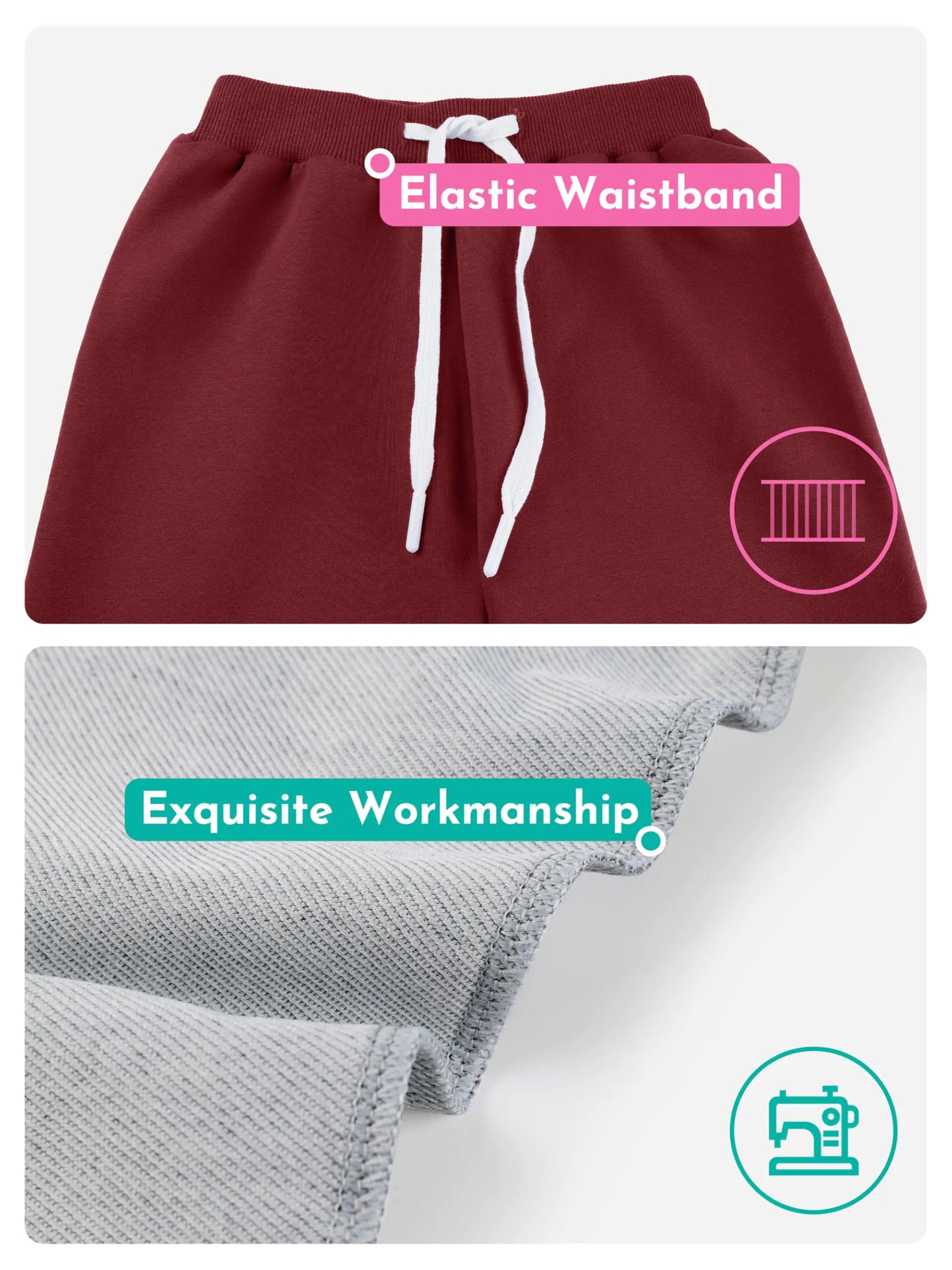 Resinta 4 Pack Toddler and Boys Joggers Sweatpants Kids Pull-On Active Athletic Pants with Drawstring Elastic Waistband 5T Black, Dark Gray, Navy Blue, Burgundy - # BOAA11410003