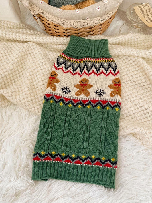 Gingerbread Man Christmas Pet Sweater | NCS