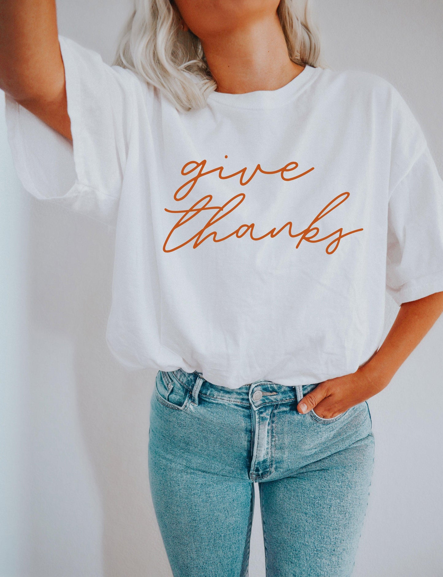 Give Thanks Fall Comfort Colors T Shirt | Thanksgiving