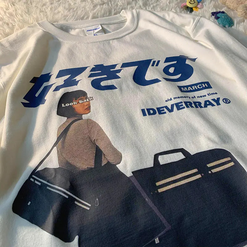 Vintage Anime Girl T-Shirt - Japanese Street Style - # GIAA23510015