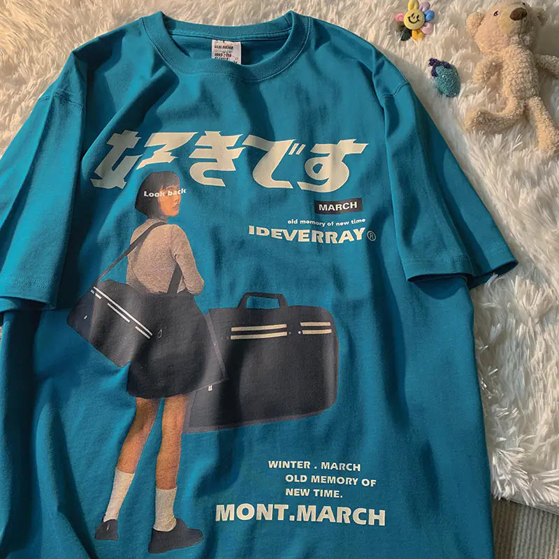 Vintage Anime Girl T-Shirt - Japanese Street Style - # GIAA23510015