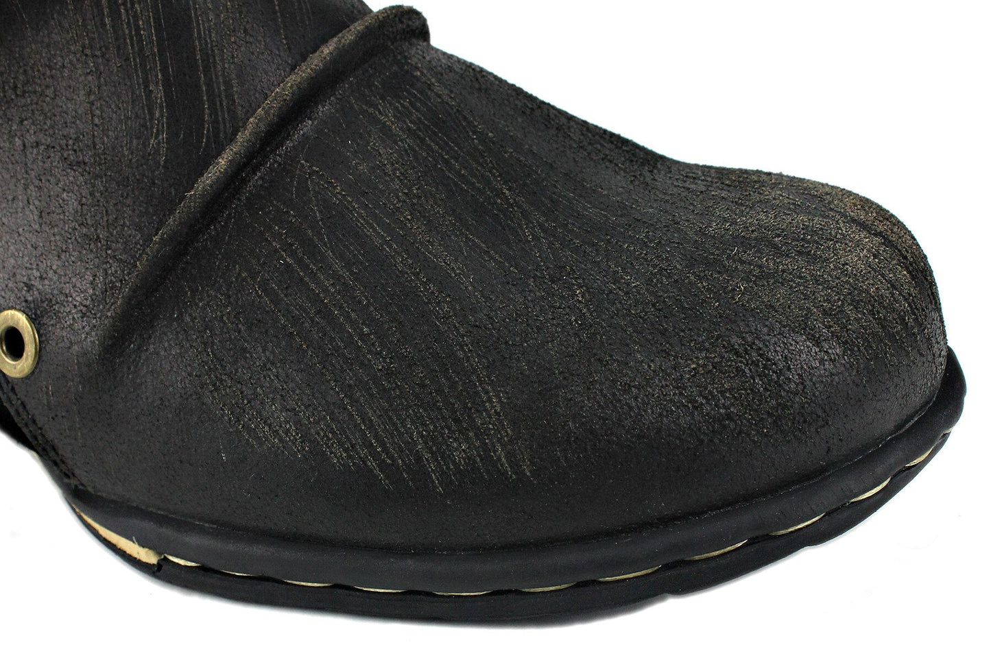 Men's Leather Ankle Boots-Black