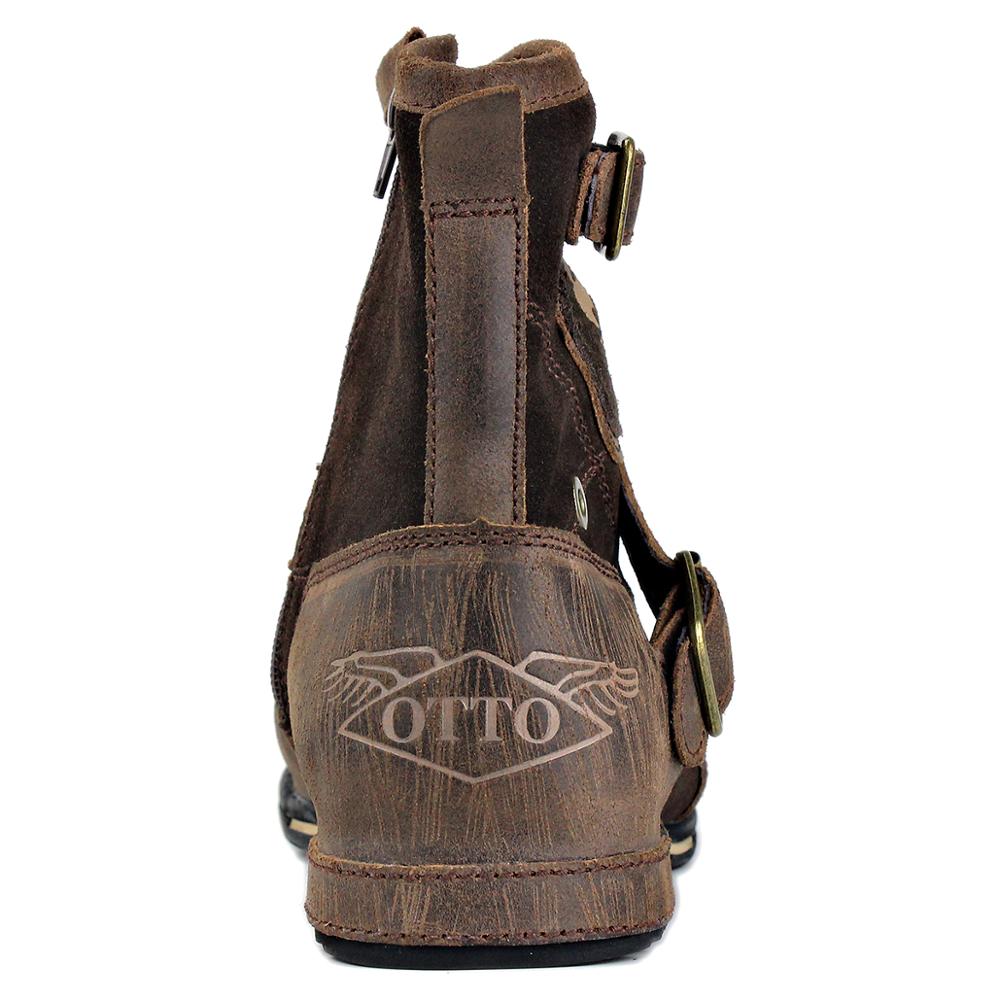 OSSTONE Men's Leather Ankle Boots Scratch Boots 5008-1-D1