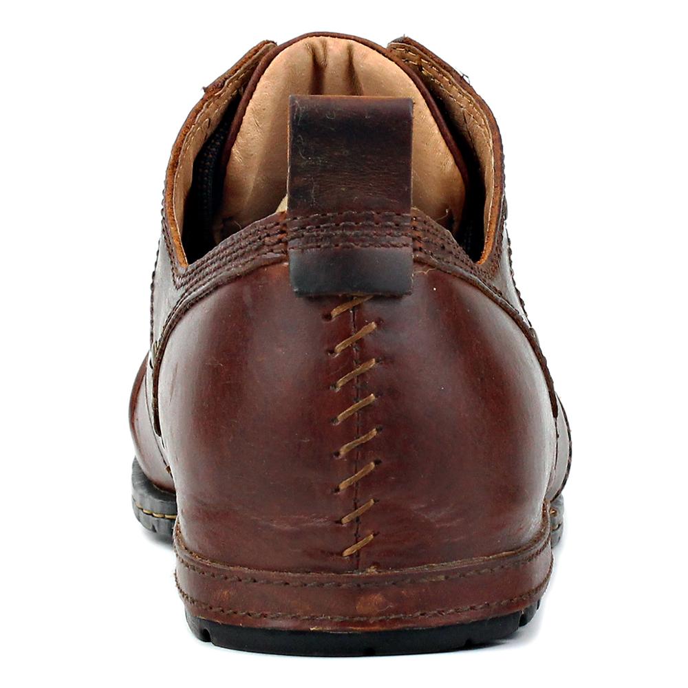 Men's Genuine Leather Red Brown Flat Shoes