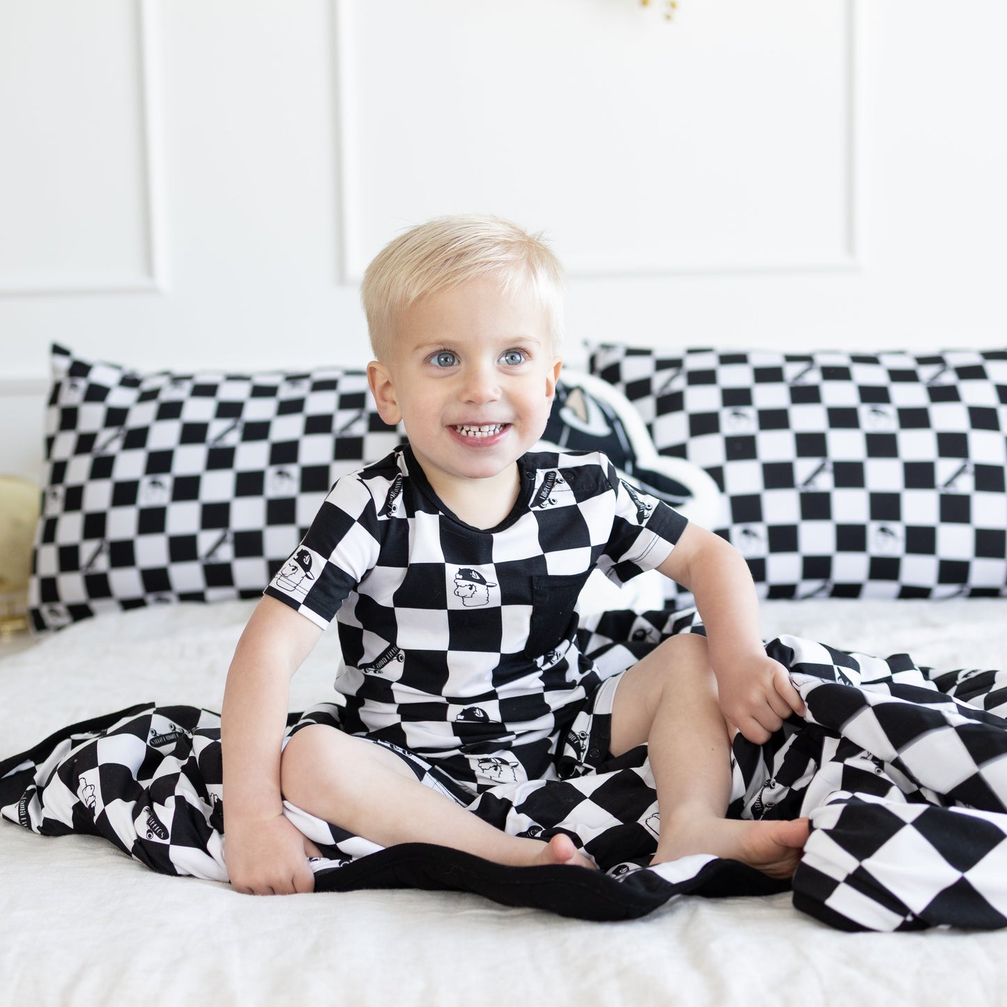 Checkered Llamas Pillow Cases