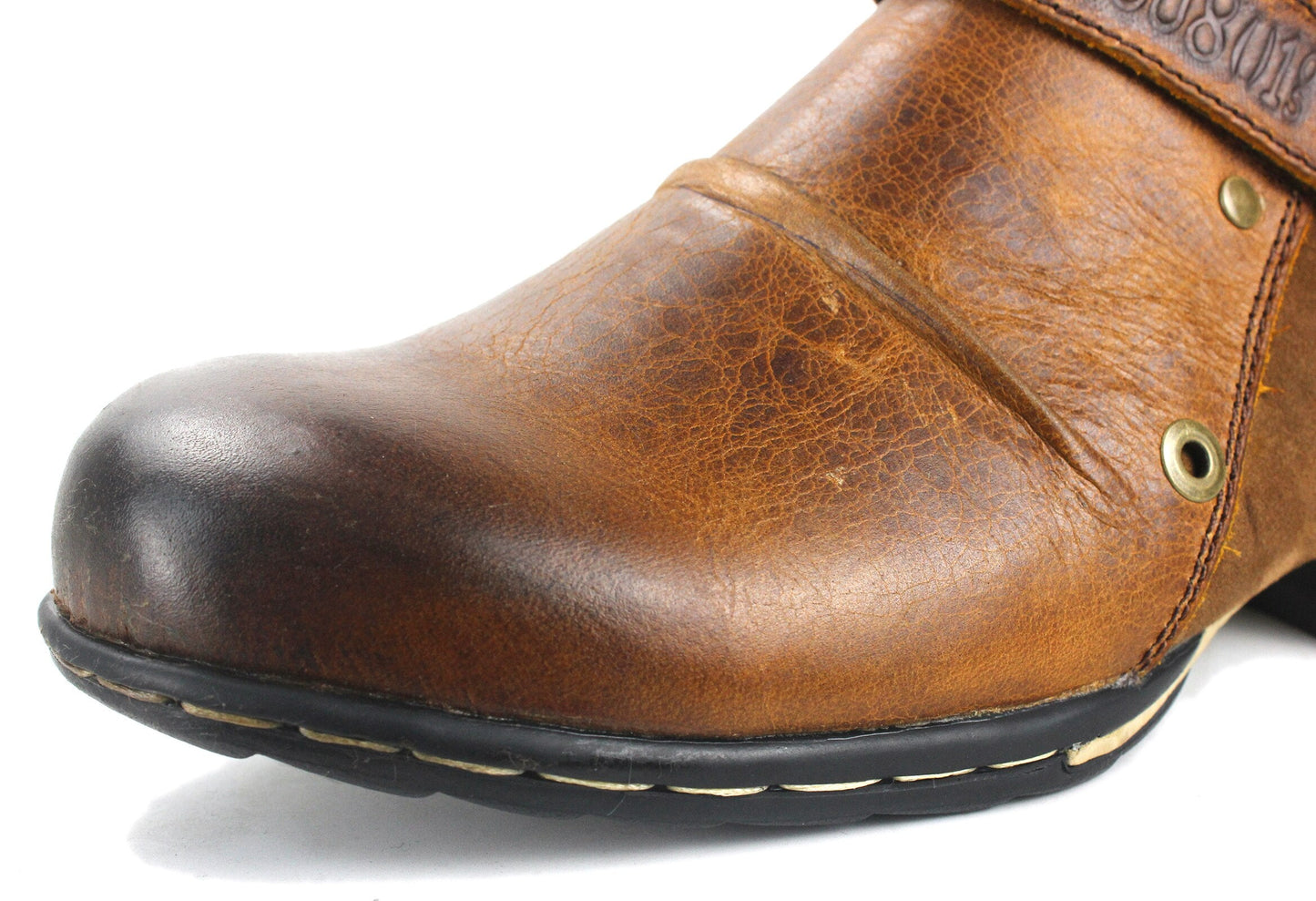 Men's Genuine Leather Ankle Boots-Brown