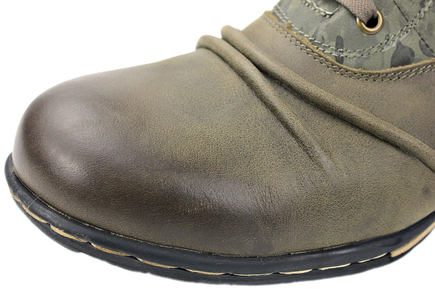 OSSTONE Men's Double Side Zipper Ankle Boots 5008-1-H-GREEN