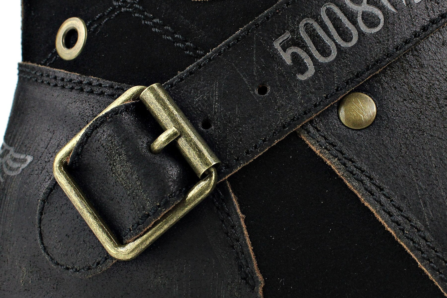 Men's Leather Ankle Boots-Black