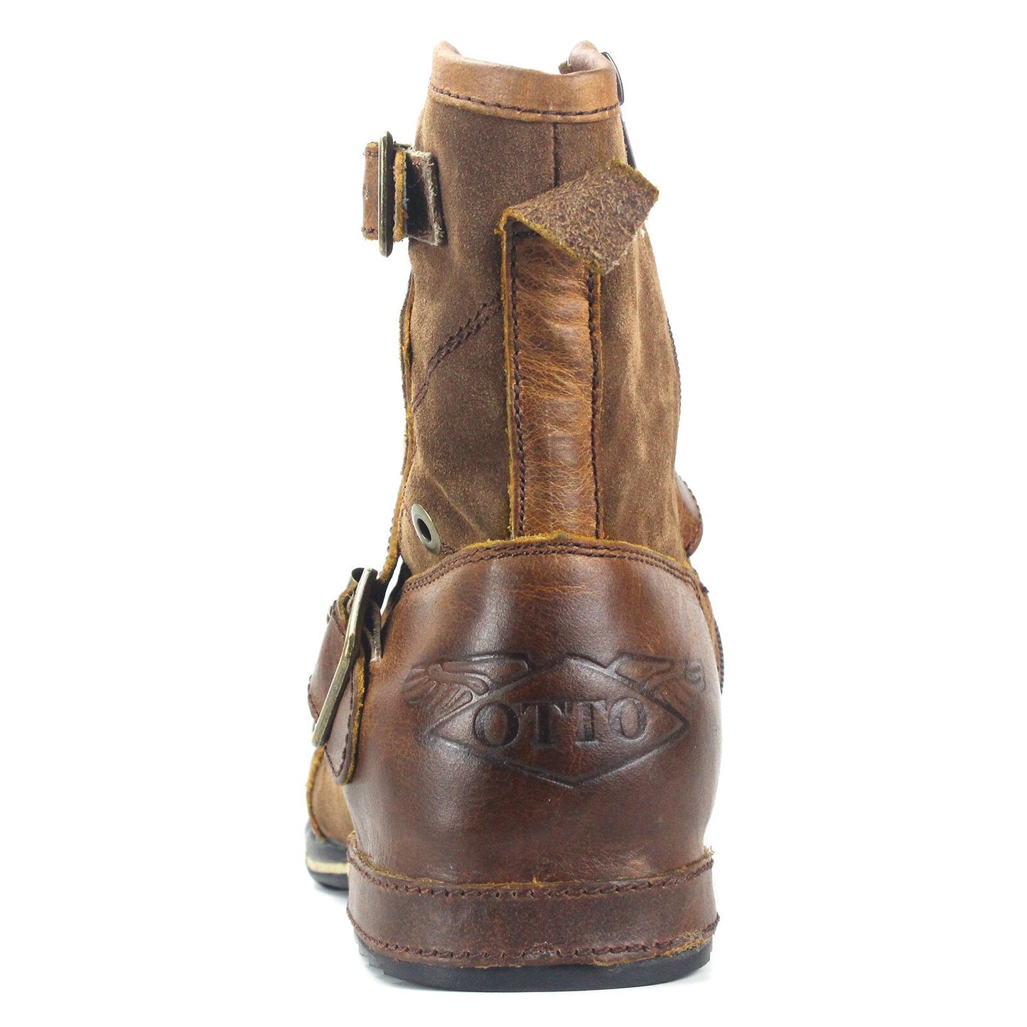 Men's Genuine Leather Ankle Boots-Brown