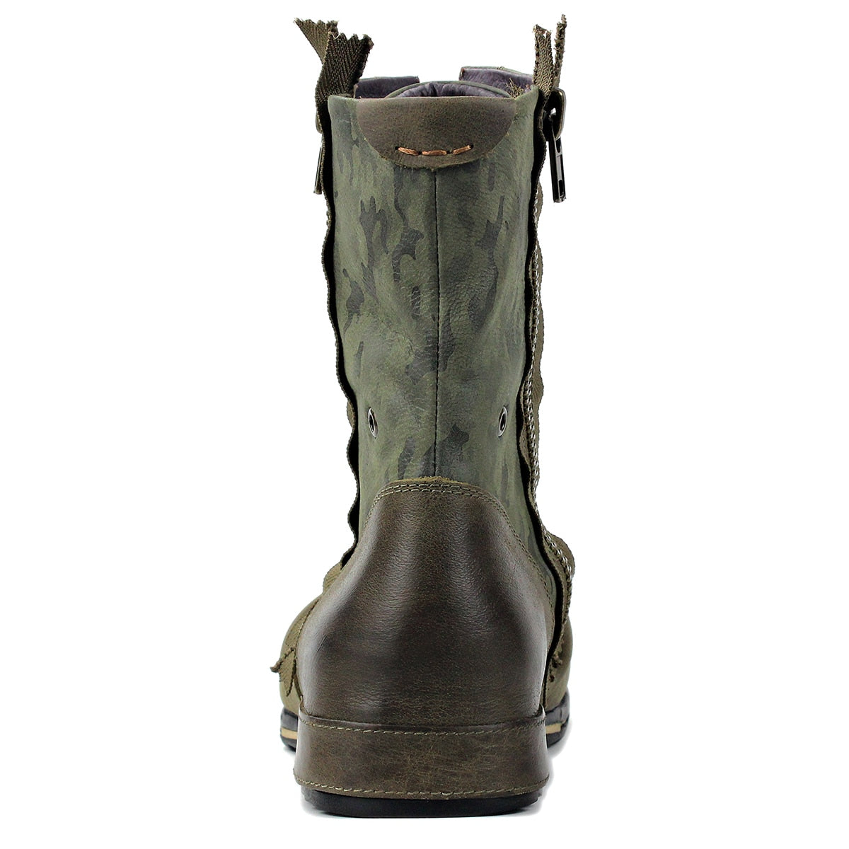 OSSTONE Men's Double Side Zipper Ankle Boots 5008-1-H-GREEN