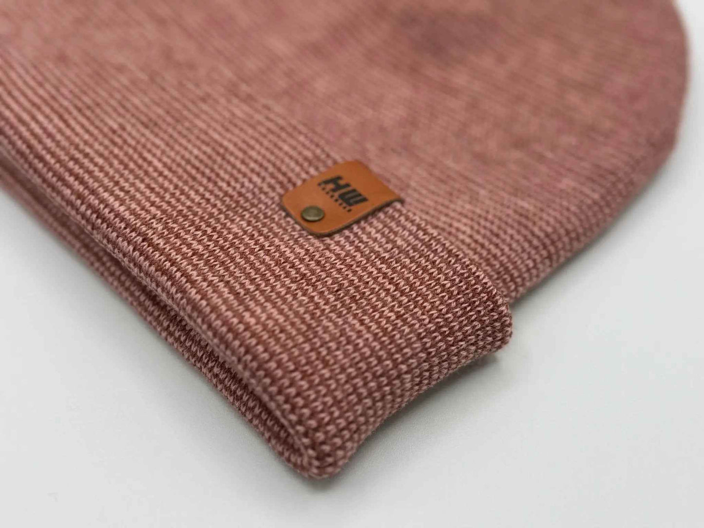 HAAKWEAR Classic Fusion Cuffed Beanie - Burgundy / Pink, Made in USA