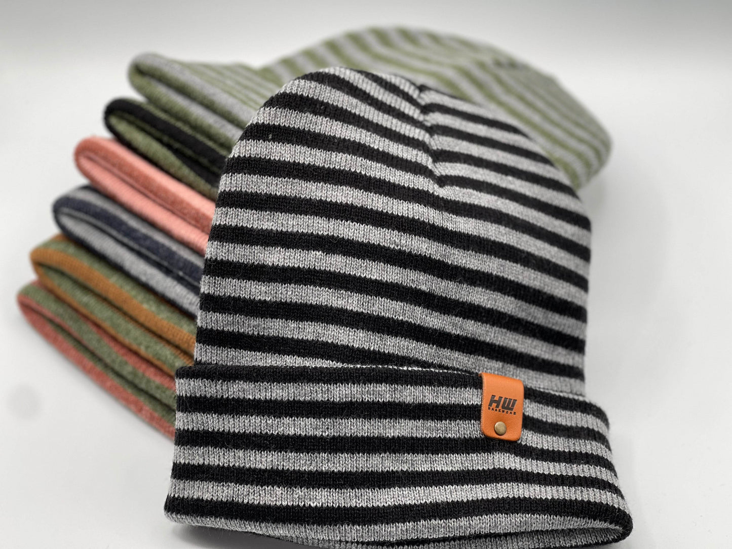 HAAKWEAR Classic RORO Cuffed Beanie / Hat - Black / Gray, Made in USA