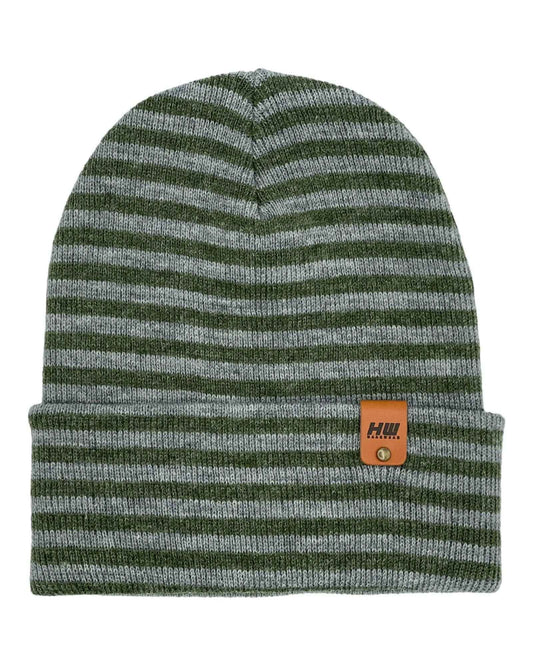 HAAKWEAR Classic RORO Cuffed Beanie / Hat - Gray / Green, Made in USA