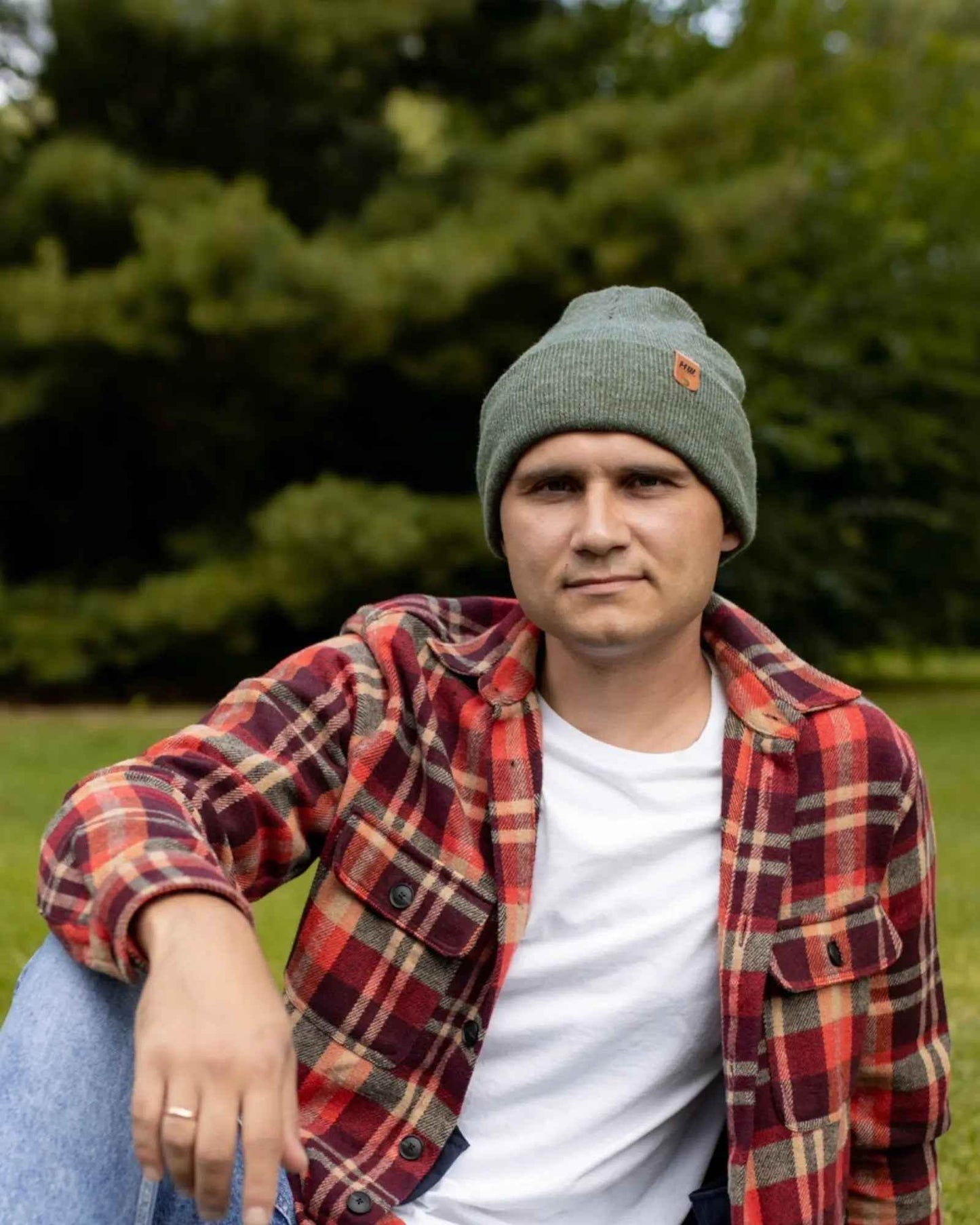 HAAKWEAR Knit Cuffed Classic Beanie / Hat - Forest Green, Made in USA