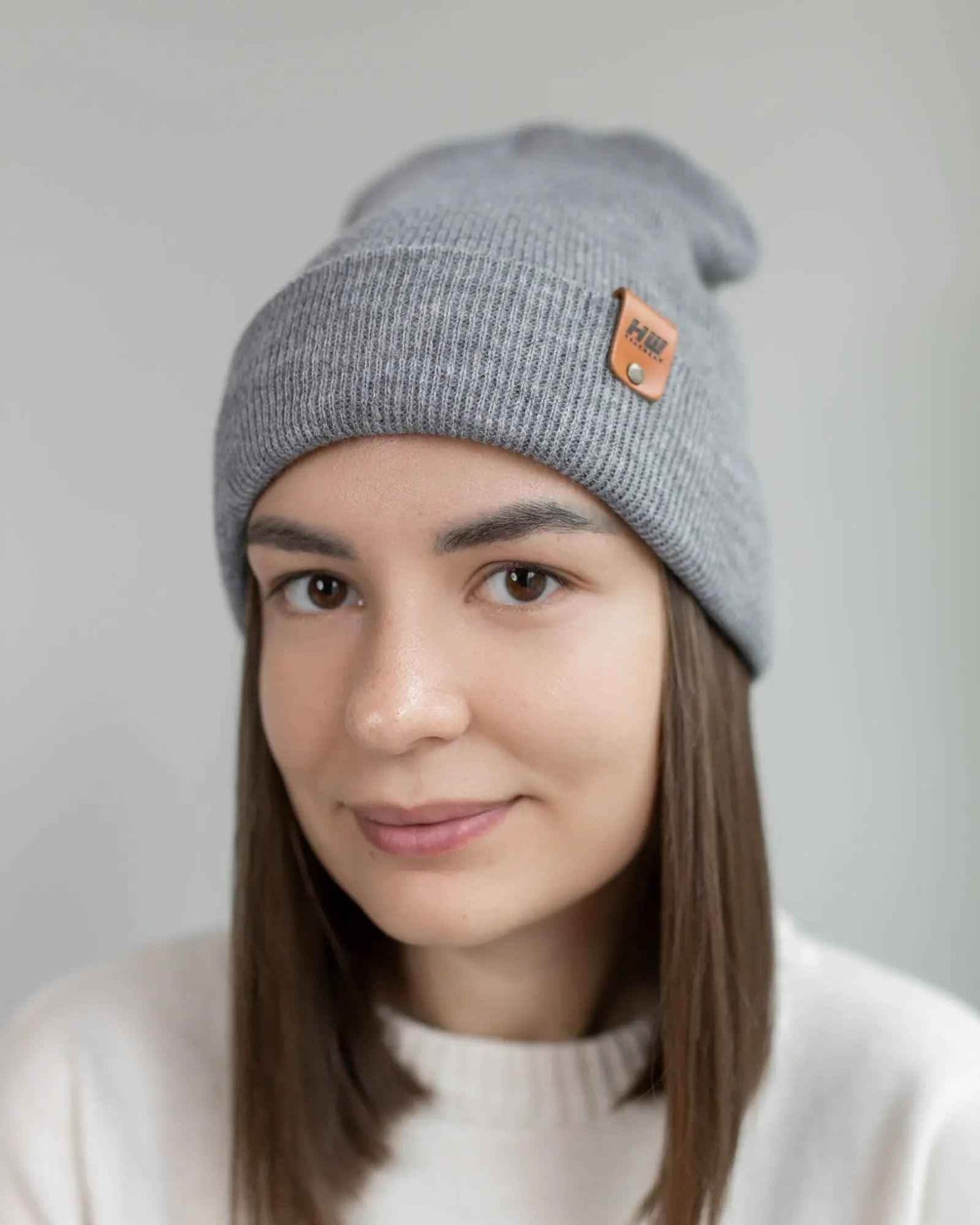 HAAKWEAR Knit Beanie - Classic Cuffed Hat in Koala Gray, Made in USA